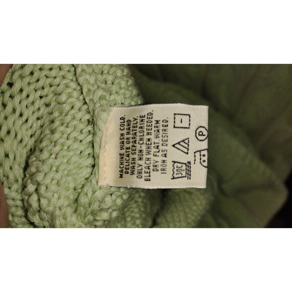 Vintage Eddie Bauer Drifter Sweater XXL Green Chunky Fisherman Cable Knit - Picture 4 of 8